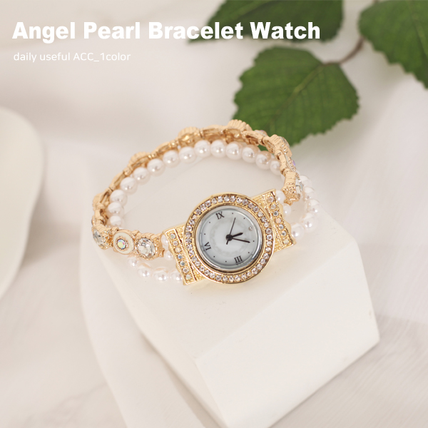 Bling bling feminine jewel pearl bracelet watch