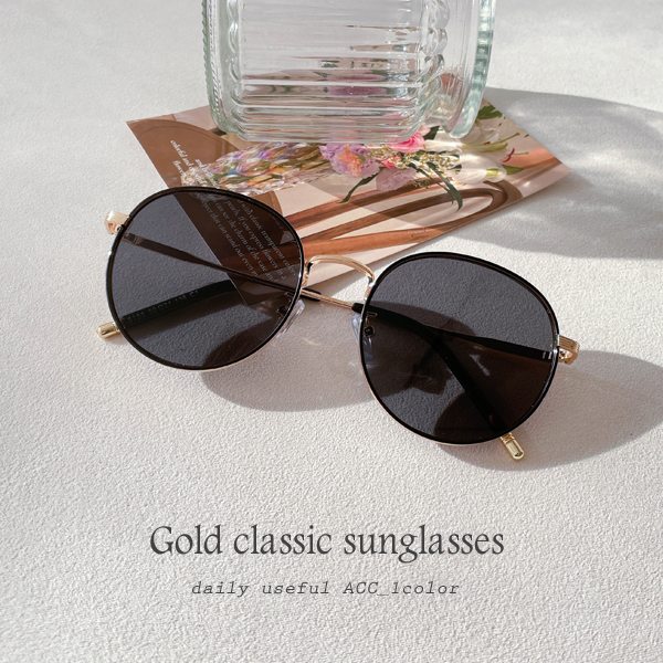 Gold Curly key point~ Classic Sunglasses