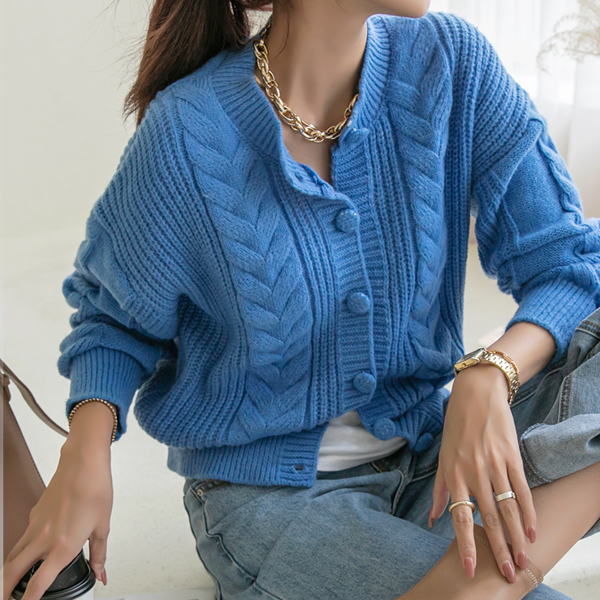 <font color="cc0000"><b>[Orders flooded in as soon as it was posted]</b></font><br> Lovely Knit Button Crop Twiddle Knit Cardigan #NAK MADE.