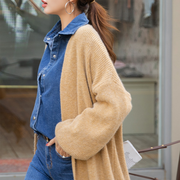 [55~88] From now until the mid-season - Light warm open style Long Knit Cardigan #NAK MADE.