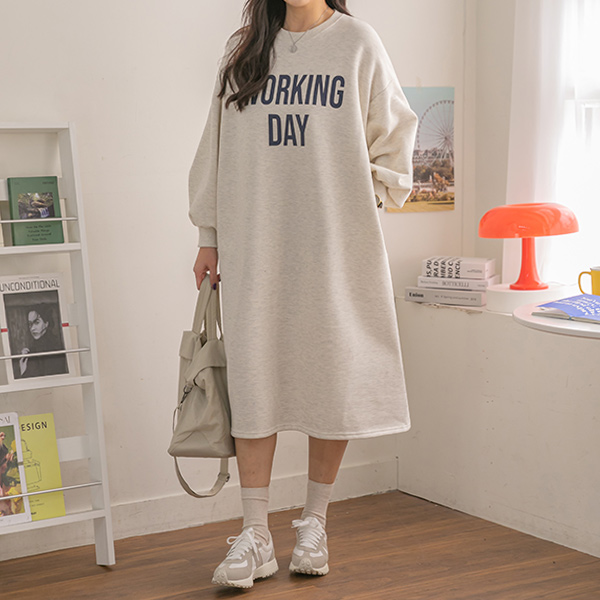Man to man Long One Piece/napping lining worn daily in a casual mood