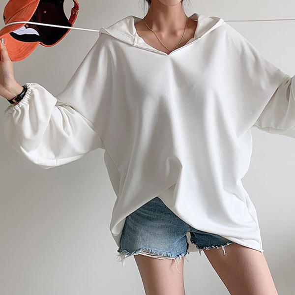 <B>#NAKMADE.</b> Loose but delicate! overfit Hooded T-Shirt/Big size