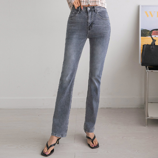 Chic fit and comfort! Boot cut 2 types of denim pants/Basic, Long