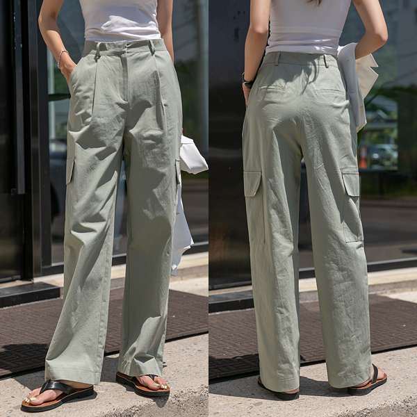Street mood ON! Cargo style Out Pocket Long Wide Pants