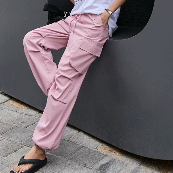 ♥HIP~ Stylish fit! Light string cargo pants/Hair band as if you are not wearing anything