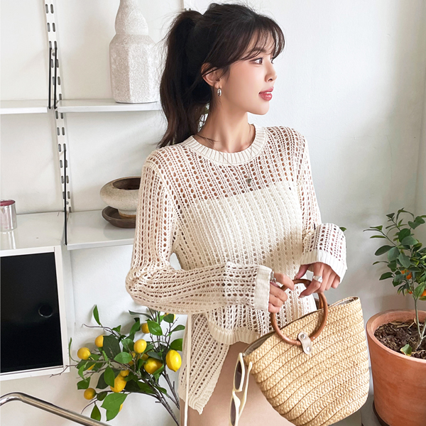 It's so cool until summer~ Attractive Knit with a subtle see-through look