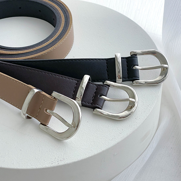 Volume silver tone buckle key point daily belt