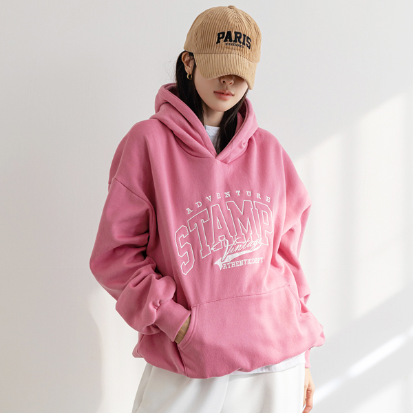 [55~100] Pretty colors~ Warm and cozy kangaroo pocket hooded T-shirt with fleece lining