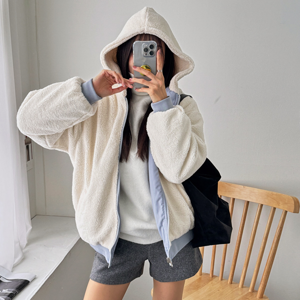 [55~99] Two-way reversible wool hood jumper with excellent warmth, cost-effectiveness, and usability