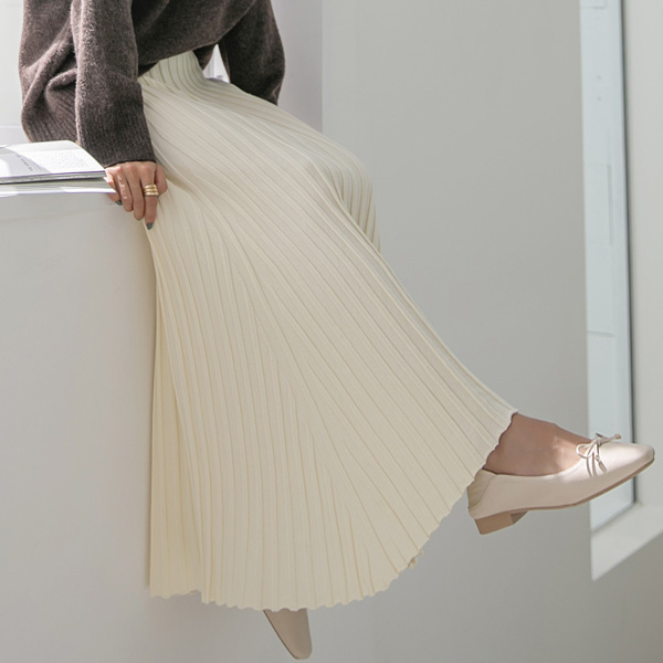 [55~88] Luxurious shape every time you move~Knit maxi long skirt