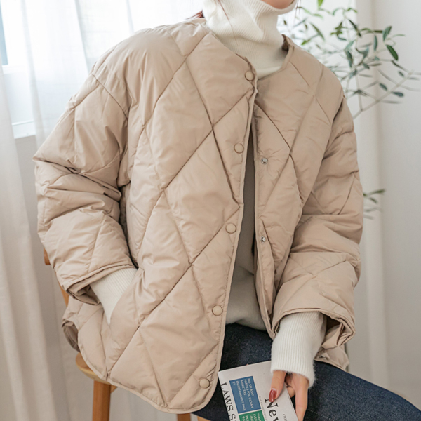 [55~100] Lighter and more precious! Warm quilted jumper with a relaxed fit #NAK MADE.