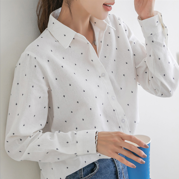 I wear it all winter~ Soft peach brushed Patterns collar shirt