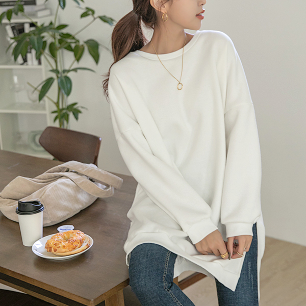 [55~120] Perfect body cover! Cozy fleece twill Long One Piece/Long tee #NAK MADE.